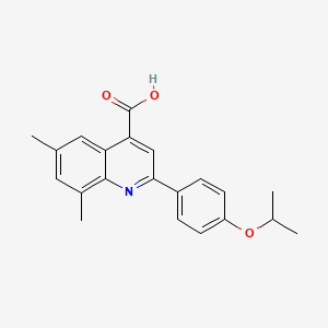 molecular formula C21H21NO3 B2954957 2-(4-异丙氧基苯基)-6,8-二甲基喹啉-4-羧酸 CAS No. 895966-49-1