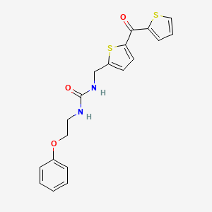 molecular formula C19H18N2O3S2 B2954963 1-(2-Phenoxyethyl)-3-((5-(thiophene-2-carbonyl)thiophen-2-yl)methyl)urea CAS No. 1421506-05-9