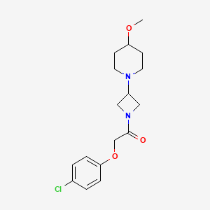 molecular formula C17H23ClN2O3 B2954968 2-(4-Chlorophenoxy)-1-(3-(4-methoxypiperidin-1-yl)azetidin-1-yl)ethanone CAS No. 2034308-87-5