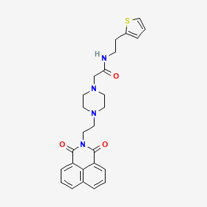 2-(4-(2-(1,3-dioxo-1H-benzo[de]isoquinolin-2(3H)-yl)ethyl)piperazin-1-yl)-N-(2-(thiophen-2-yl)ethyl)acetamide