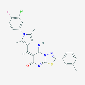 6-{[1-(3-chloro-4-fluorophenyl)-2,5-dimethyl-1H-pyrrol-3-yl]methylene}-5-imino-2-(3-methylphenyl)-5,6-dihydro-7H-[1,3,4]thiadiazolo[3,2-a]pyrimidin-7-one