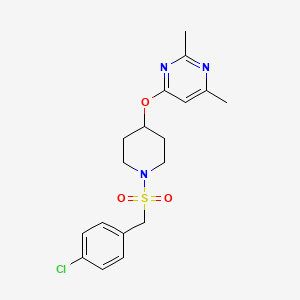 4-((1-((4-Chlorobenzyl)sulfonyl)piperidin-4-yl)oxy)-2,6-dimethylpyrimidine