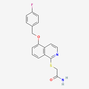 molecular formula C18H15FN2O2S B2954991 2-((5-((4-Fluorobenzyl)oxy)isoquinolin-1-yl)thio)acetamide CAS No. 1203167-39-8
