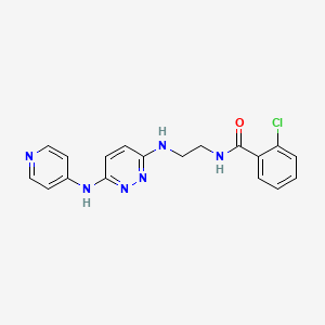 molecular formula C18H17ClN6O B2954993 2-氯-N-(2-((6-(吡啶-4-基氨基)哒嗪-3-基)氨基)乙基)苯甲酰胺 CAS No. 1021039-07-5