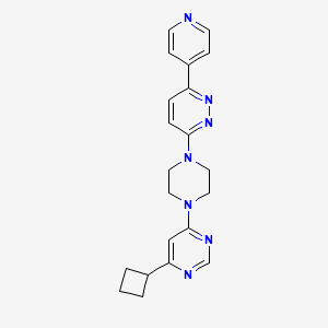 molecular formula C21H23N7 B2954996 3-[4-(6-Cyclobutylpyrimidin-4-yl)piperazin-1-yl]-6-pyridin-4-ylpyridazine CAS No. 2380085-74-3