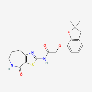 2-((2,2-dimethyl-2,3-dihydrobenzofuran-7-yl)oxy)-N-(4-oxo-5,6,7,8-tetrahydro-4H-thiazolo[5,4-c]azepin-2-yl)acetamide