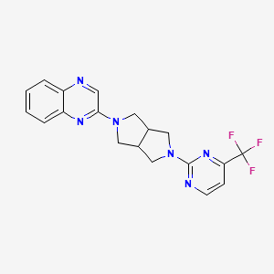 molecular formula C19H17F3N6 B2955008 2-[5-[4-(Trifluoromethyl)pyrimidin-2-yl]-1,3,3a,4,6,6a-hexahydropyrrolo[3,4-c]pyrrol-2-yl]quinoxaline CAS No. 2415453-43-7