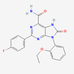 molecular formula C20H16FN5O3 B2955016 9-(2-乙氧基苯基)-2-(4-氟苯基)-8-氧代-8,9-二氢-7H-嘌呤-6-甲酰胺 CAS No. 900010-96-0