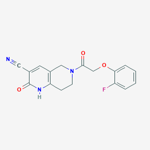 molecular formula C17H14FN3O3 B2955018 6-(2-(2-Fluorophenoxy)acetyl)-2-oxo-1,2,5,6,7,8-hexahydro-1,6-naphthyridine-3-carbonitrile CAS No. 2034425-46-0