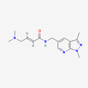(E)-4-(Dimethylamino)-N-[(1,3-dimethylpyrazolo[3,4-b]pyridin-5-yl)methyl]but-2-enamide