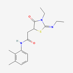 molecular formula C17H23N3O2S B2955025 N-(2,3-二甲苯基)-2-[(2E)-3-乙基-2-(乙亚氨基)-4-氧代-1,3-噻唑烷-5-基]乙酰胺 CAS No. 514183-01-8