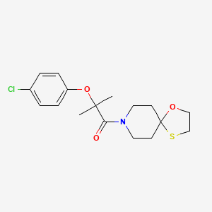 2-(4-Chlorophenoxy)-2-methyl-1-(1-oxa-4-thia-8-azaspiro[4.5]decan-8-yl)propan-1-one