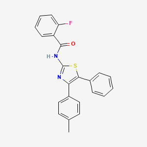 molecular formula C23H17FN2OS B2955039 (Z)-2-氟代-N-(5-苯基-4-(对甲苯基)噻唑-2(3H)-亚甲基)苯甲酰胺 CAS No. 313531-45-2