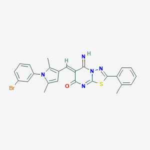 6-{[1-(3-bromophenyl)-2,5-dimethyl-1H-pyrrol-3-yl]methylene}-5-imino-2-(2-methylphenyl)-5,6-dihydro-7H-[1,3,4]thiadiazolo[3,2-a]pyrimidin-7-one