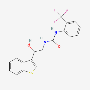 molecular formula C18H15F3N2O2S B2955059 1-(2-(Benzo[b]thiophen-3-yl)-2-hydroxyethyl)-3-(2-(trifluoromethyl)phenyl)urea CAS No. 2034257-92-4