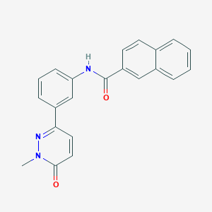 molecular formula C22H17N3O2 B2955062 N-(3-(1-methyl-6-oxo-1,6-dihydropyridazin-3-yl)phenyl)-2-naphthamide CAS No. 941920-80-5