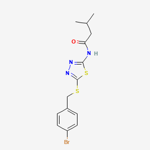 N-(5-((4-bromobenzyl)thio)-1,3,4-thiadiazol-2-yl)-3-methylbutanamide