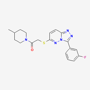2-[[3-(3-Fluorophenyl)-[1,2,4]triazolo[4,3-b]pyridazin-6-yl]sulfanyl]-1-(4-methylpiperidin-1-yl)ethanone