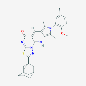 2-(1-adamantyl)-5-imino-6-{[1-(2-methoxy-5-methylphenyl)-2,5-dimethyl-1H-pyrrol-3-yl]methylene}-5,6-dihydro-7H-[1,3,4]thiadiazolo[3,2-a]pyrimidin-7-one