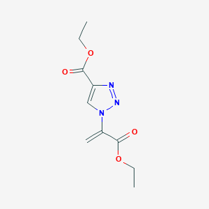 molecular formula C10H13N3O4 B2955071 Ethyl 1-(3-ethoxy-3-oxoprop-1-en-2-yl)triazole-4-carboxylate CAS No. 2319891-40-0