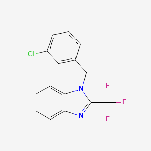 molecular formula C15H10ClF3N2 B2955073 1-(3-chlorobenzyl)-2-(trifluoromethyl)-1H-1,3-benzimidazole CAS No. 478030-45-4