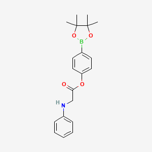 molecular formula C20H24BNO4 B2955085 4-(Tetramethyl-1,3,2-dioxaborolan-2-yl)phenyl 2-(phenylamino)acetate CAS No. 2096995-72-9