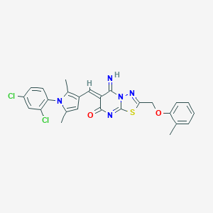 6-{[1-(2,4-dichlorophenyl)-2,5-dimethyl-1H-pyrrol-3-yl]methylene}-5-imino-2-[(2-methylphenoxy)methyl]-5,6-dihydro-7H-[1,3,4]thiadiazolo[3,2-a]pyrimidin-7-one