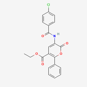 ethyl 3-[(4-chlorobenzoyl)amino]-2-oxo-6-phenyl-2H-pyran-5-carboxylate