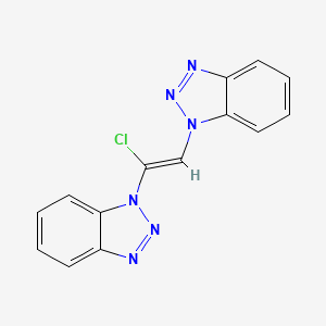 molecular formula C14H9ClN6 B2955094 1-[(Z)-2-(1H-1,2,3-Benzotriazol-1-yl)-1-chloroethenyl]-1H-1,2,3-benzotriazole CAS No. 132369-16-5