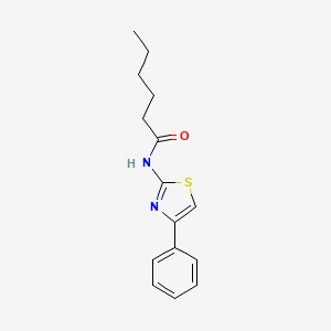 molecular formula C15H18N2OS B2955095 N-(4-phenyl-1,3-thiazol-2-yl)hexanamide CAS No. 100957-62-8