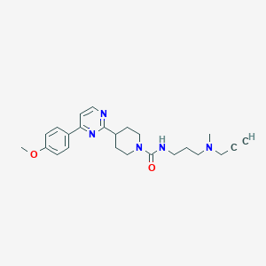 4-[4-(4-Methoxyphenyl)pyrimidin-2-yl]-N-[3-[methyl(prop-2-ynyl)amino]propyl]piperidine-1-carboxamide