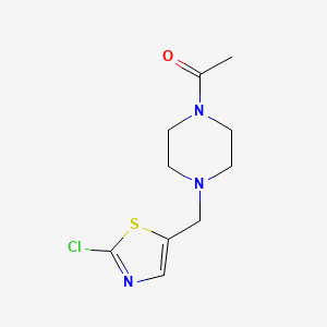 molecular formula C10H14ClN3OS B2955099 1-{4-[(2-Chloro-1,3-thiazol-5-yl)methyl]piperazin-1-yl}ethan-1-one CAS No. 865660-24-8