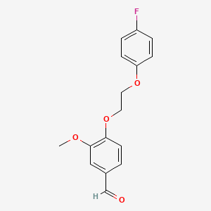 molecular formula C16H15FO4 B2955110 4-[2-(4-Fluorophenoxy)ethoxy]-3-methoxybenzaldehyde CAS No. 864664-44-8