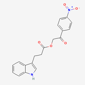 molecular formula C19H16N2O5 B2955111 2-(4-nitrophenyl)-2-oxoethyl 3-(1H-indol-3-yl)propanoate CAS No. 26068-59-7