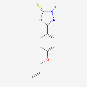 molecular formula C11H10N2O2S B2955117 5-[4-(Prop-2-en-1-yloxy)phenyl]-1,3,4-oxadiazole-2-thiol CAS No. 331002-91-6