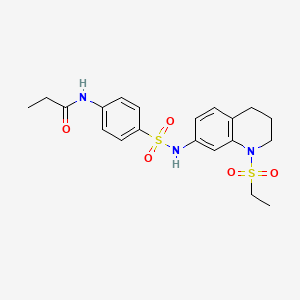 N-(4-(N-(1-(ethylsulfonyl)-1,2,3,4-tetrahydroquinolin-7-yl)sulfamoyl)phenyl)propionamide