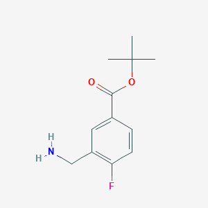 molecular formula C12H16FNO2 B2955129 Tert-butyl 3-(aminomethyl)-4-fluorobenzoate CAS No. 2248303-22-0