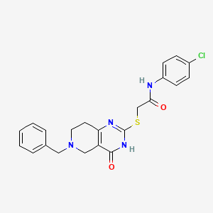 2-({6-benzyl-4-oxo-1H,4H,5H,6H,7H,8H-pyrido[4,3-d]pyrimidin-2-yl}sulfanyl)-N-(4-chlorophenyl)acetamide