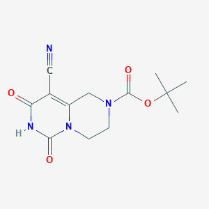 molecular formula C13H16N4O4 B2955133 Tert-butyl 9-cyano-6,8-dioxo-3,4-dihydro-1H-pyrazino[1,2-c]pyrimidine-2-carboxylate CAS No. 2445785-62-4