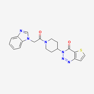 molecular formula C19H18N6O2S B2955137 3-(1-(2-(1H-benzo[d]imidazol-1-yl)acetyl)piperidin-4-yl)thieno[3,2-d][1,2,3]triazin-4(3H)-one CAS No. 2034531-73-0