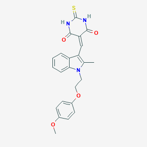 molecular formula C23H21N3O4S B295514 5-[[1-[2-(4-Methoxyphenoxy)ethyl]-2-methylindol-3-yl]methylidene]-2-sulfanylidene-1,3-diazinane-4,6-dione 
