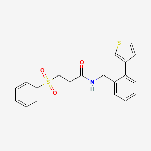 3-(phenylsulfonyl)-N-(2-(thiophen-3-yl)benzyl)propanamide