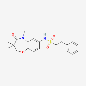 2-phenyl-N-(3,3,5-trimethyl-4-oxo-2,3,4,5-tetrahydrobenzo[b][1,4]oxazepin-7-yl)ethanesulfonamide
