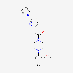 molecular formula C20H22N4O2S B2955151 2-(2-(1H-pyrrol-1-yl)thiazol-4-yl)-1-(4-(2-methoxyphenyl)piperazin-1-yl)ethanone CAS No. 1146901-99-6
