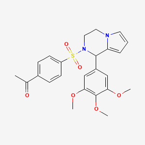 molecular formula C24H26N2O6S B2955162 1-(4-((1-(3,4,5-trimethoxyphenyl)-3,4-dihydropyrrolo[1,2-a]pyrazin-2(1H)-yl)sulfonyl)phenyl)ethanone CAS No. 900012-06-8