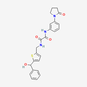 molecular formula C24H23N3O4S B2955165 N1-((5-(hydroxy(phenyl)methyl)thiophen-2-yl)methyl)-N2-(3-(2-oxopyrrolidin-1-yl)phenyl)oxalamide CAS No. 1797246-84-4