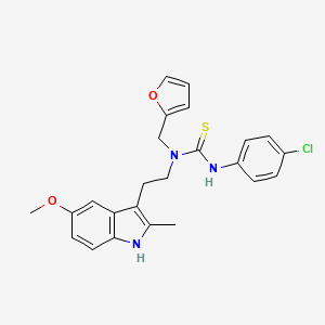 molecular formula C24H24ClN3O2S B2955170 3-(4-chlorophenyl)-1-(furan-2-ylmethyl)-1-(2-(5-methoxy-2-methyl-1H-indol-3-yl)ethyl)thiourea CAS No. 851937-38-7