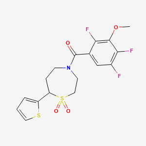 (1,1-Dioxido-7-(thiophen-2-yl)-1,4-thiazepan-4-yl)(2,4,5-trifluoro-3-methoxyphenyl)methanone