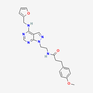 N-(2-(4-((furan-2-ylmethyl)amino)-1H-pyrazolo[3,4-d]pyrimidin-1-yl)ethyl)-3-(4-methoxyphenyl)propanamide