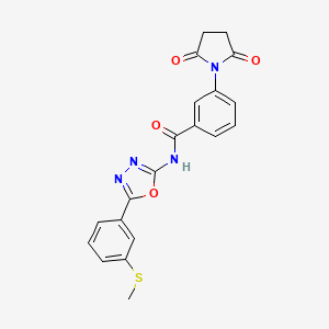 molecular formula C20H16N4O4S B2955181 3-(2,5-dioxopyrrolidin-1-yl)-N-(5-(3-(methylthio)phenyl)-1,3,4-oxadiazol-2-yl)benzamide CAS No. 886914-03-0